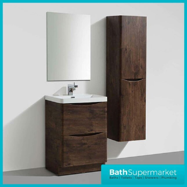 Cassellie Bali Chestnut Floor Standing Vanity Basi Drawer Unit 600mm - Image 4