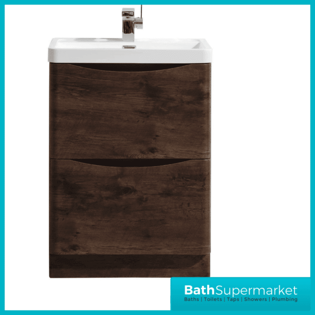 Cassellie Bali Chestnut Floor Standing Vanity Basi Drawer Unit 600mm - Image 5