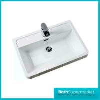 Cassellie Bali Gloss White Floor Standing Drawer Unit & Basin 600mm Wide - Image 5