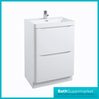 Cassellie Bali Gloss White Floor Standing Vanity Unit 600mm