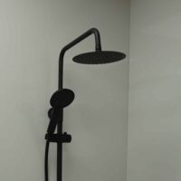 Matt Black Round 250mm Ultra Slim Thin Shower Head - Image 3