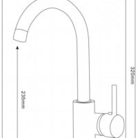 Ellsi Rose Gold Swan Neck Mono Kitchen Mixer Tap - Image 3
