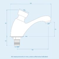 Modern Non Concussive Chrome Pair of Basin Pillar Taps - Image 4