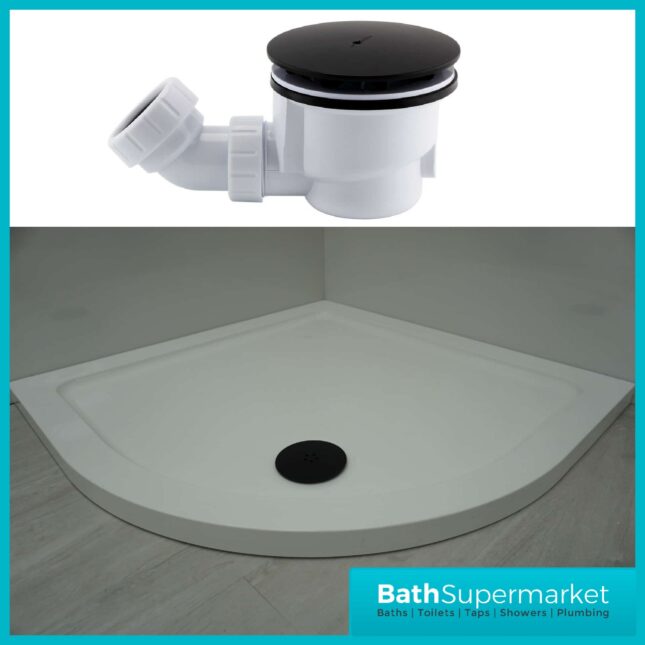 April White Stone Resin Quadrant Shower Tray With Waste 800mm x 800mm