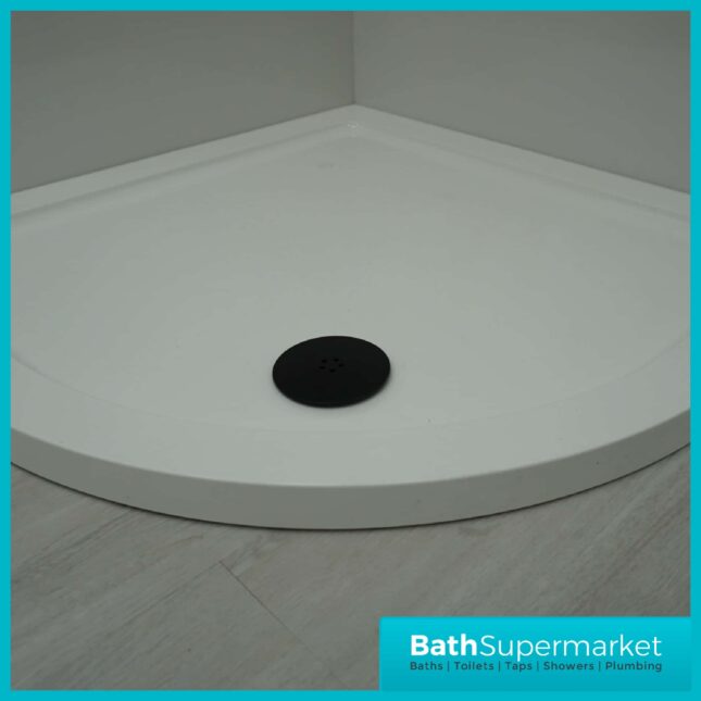 April White Stone Resin Quadrant Shower Tray With Waste 800mm x 800mm