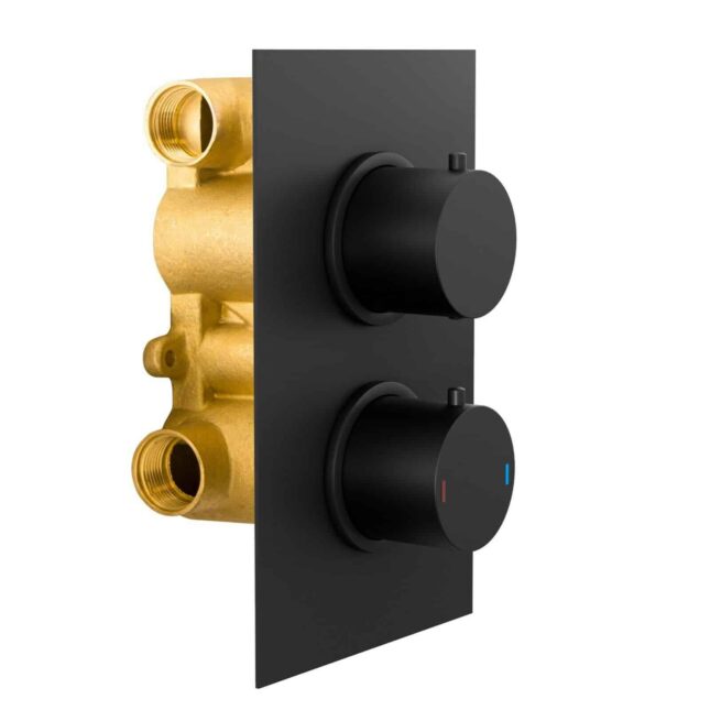 Mono Black Round Concealed Valve & Slide Rail Kit-Wall Outlet - Image 5