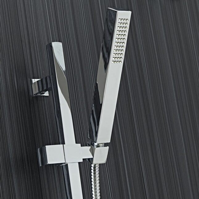 Modern Square Slide Rail Shower Kit with Hose - Image 4