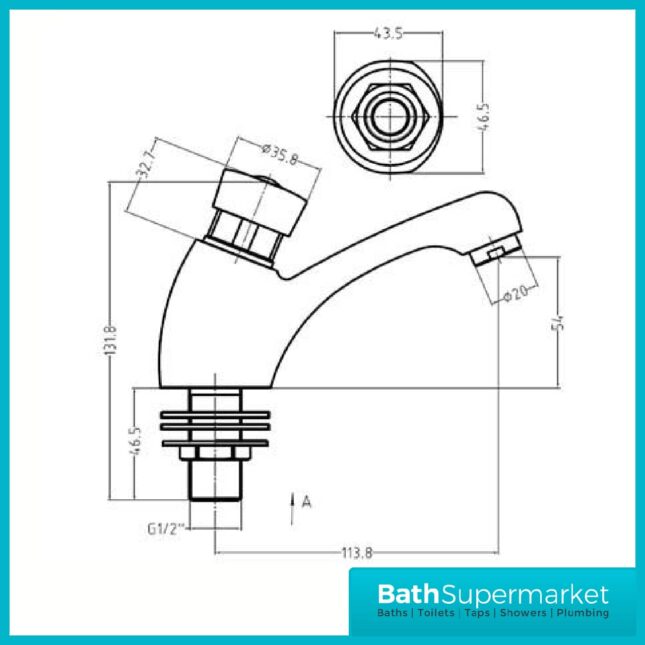 Modern Non Concussive Chrome Pair of Basin Pillar Taps