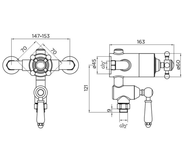 Niagara Arlington Traditional Design Thermostatic Dual Shower Valve - Image 2