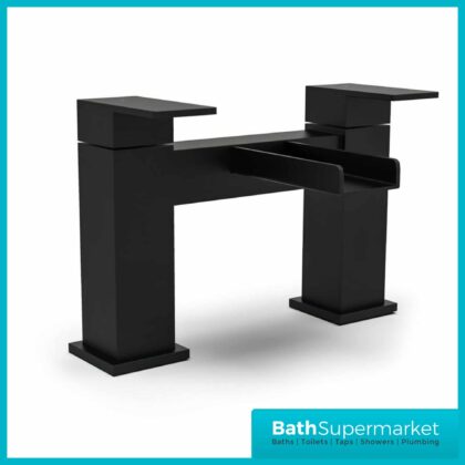 Mono Matt Black Square Waterfall Bath Filler Tap