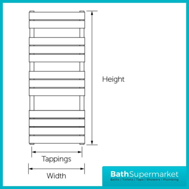 Kartell Memphis Chrome Plated Straight Towel Rail 500mm x 1200mm