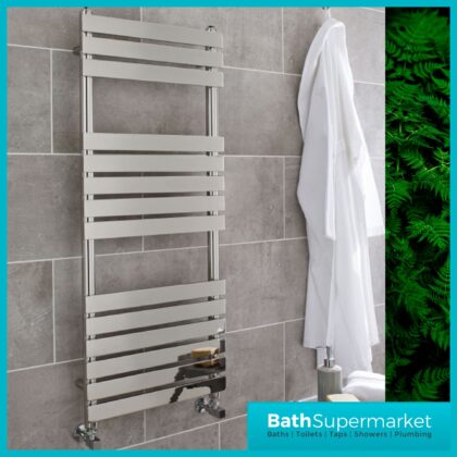 Kartell Memphis Chrome Plated Straight Towel Rail 500mm x 1200mm
