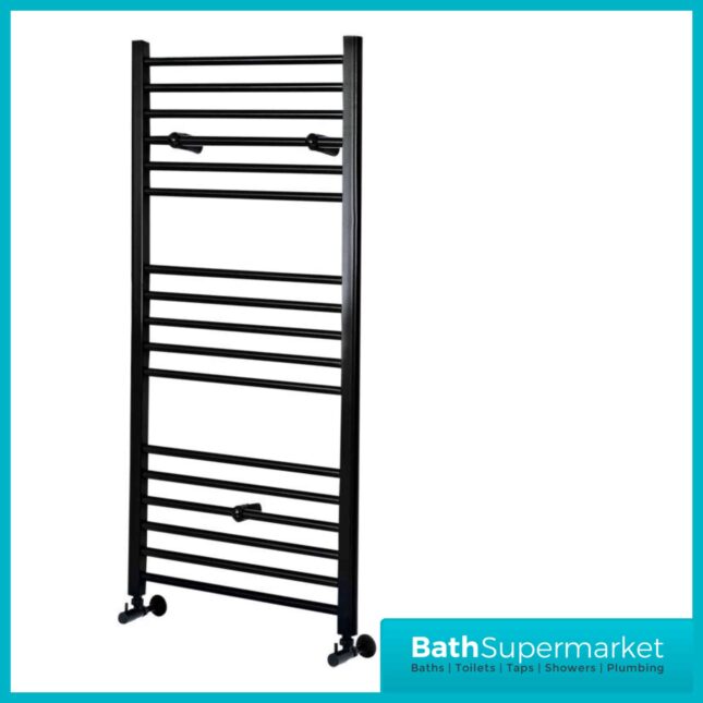 Mono Matt Black Straight Towel Rail 500mm Wide x Various Heights