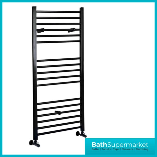 Mono Matt Black Straight Towel Rail 500mm Wide x Various Heights