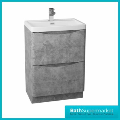 Cassellie Bali Concrete Floor Standing Vanity Unit 600mm