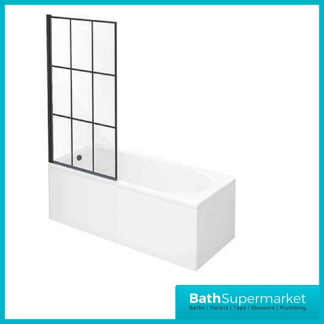 Hinged Krittal Glass Bath Screen