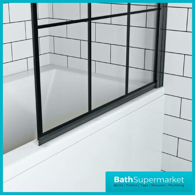 Hinged Krittal Straight Glass Bath Screen - Image 5