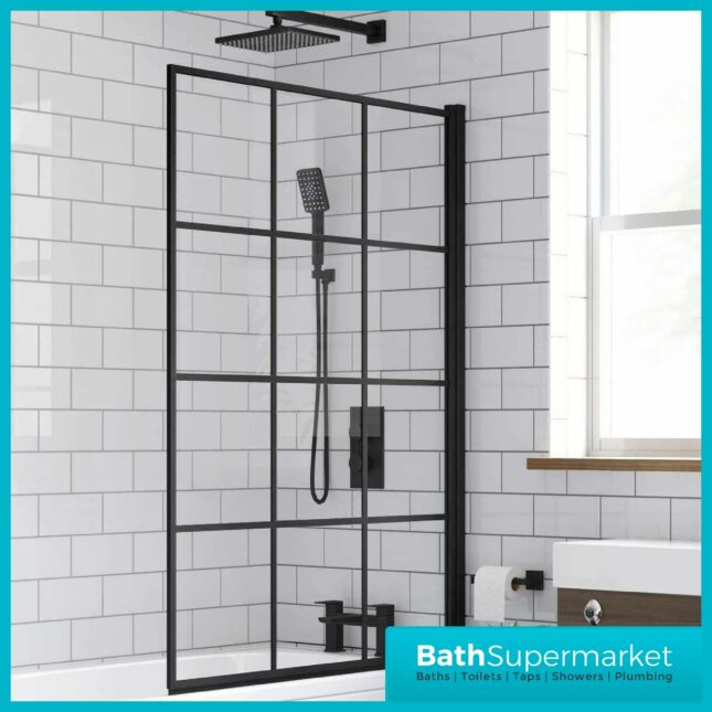 Hinged Krittal Glass Bath Screen