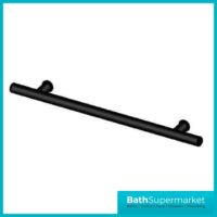 Matt Black Hinged Bath Screen With Towel Rail - Image 4