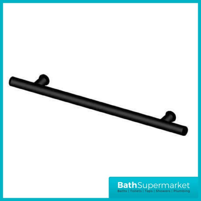 Matt Black Hinged Bath Screen With Towel Rail - Image 4