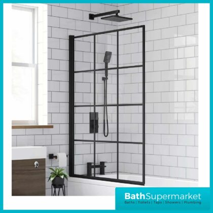 Hinged Krittal Glass Bath Screen