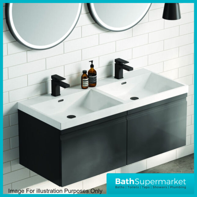 Elsi Lanza Matt Black Mono Basin Mixer Tap With Clicker Waste