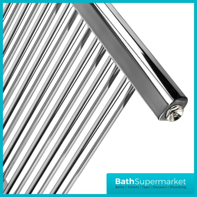 K-Rail Chrome Straight Heated Towel Rail 500mm Width x 1200mm Height