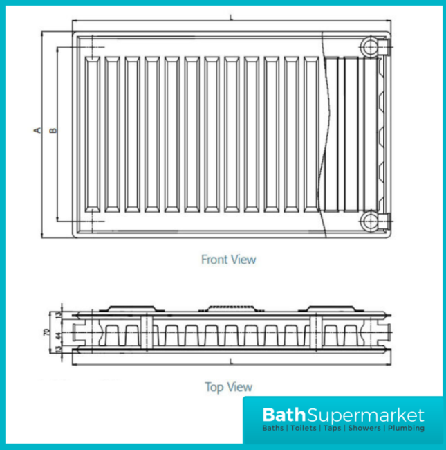 Type 21 Double Panel Convector Radiator 600mm High Sizes