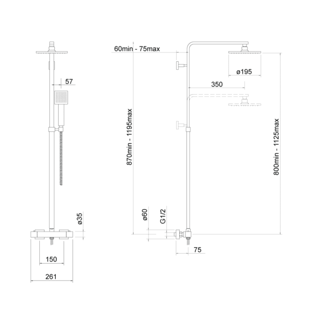 Trisën Zacha Black Square Drench Shower TSS101 - Image 3