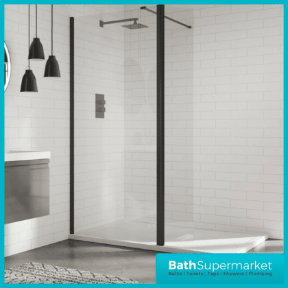 Sabine Mono Black Wetroom Screen And Flipper