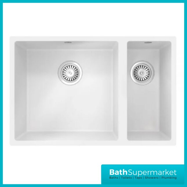 Ellsi Comite 1.5 Undermounted-Insert Sink 670x440x200 Matt White Kitchen Sink