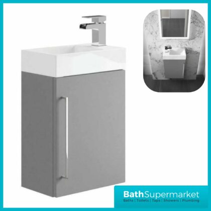 Elation Mito Dove Grey 400mm Wall Hung Vanity Unit