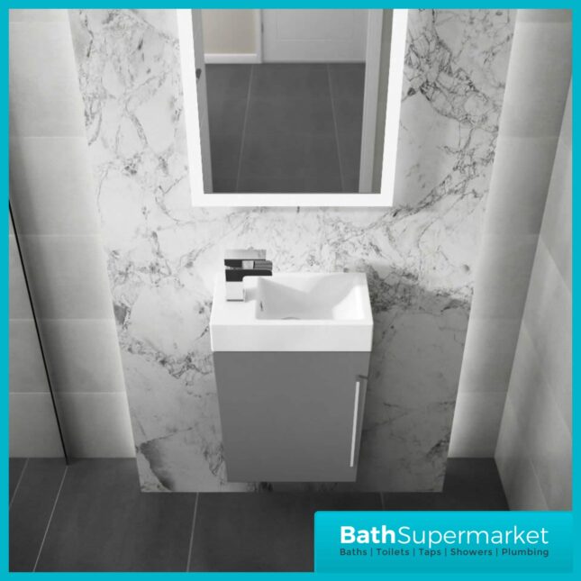 Elation Mito Dove Grey 400mm Wall Hung Vanity Unit