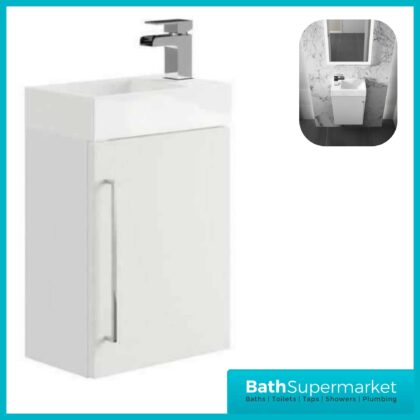 Elation Mito Pearl Grey 400mm Wall Hung Vanity Unit