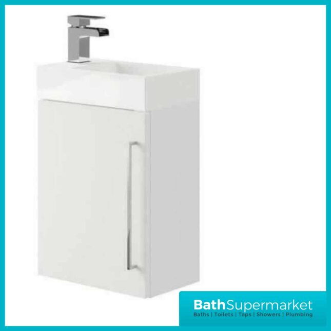 Elation Mito Pearl Grey Wall Hung Vanity Unit & Basin 400mm - Image 5