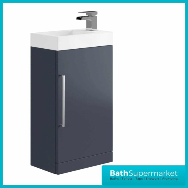 Elation Mito Indigo Floor Standing Vanity Unit & Basin 400mm - Image 6