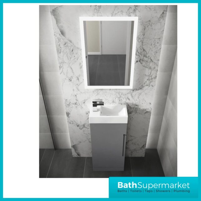 Elation Mito Dove Grey Floor Standing Vanity & Basin 400mm