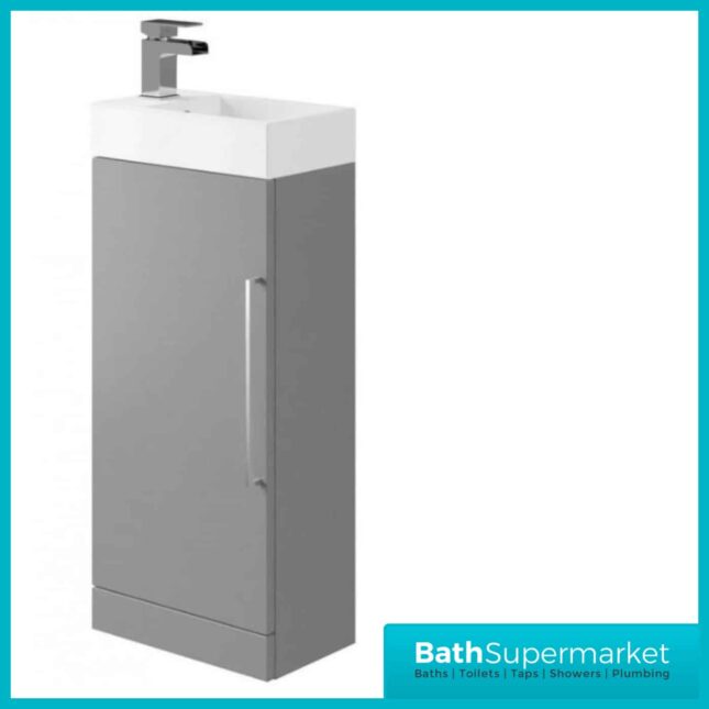 Elation Mito Dove Grey Floor Standing Vanity & Basin 400mm