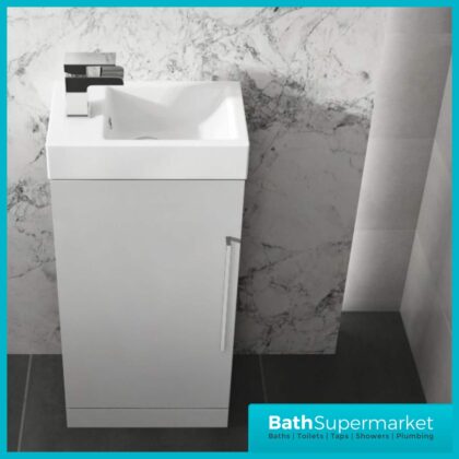 Elation Mito Pearl Grey Floor Standing Vanity & Basin 400mm