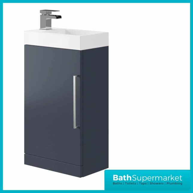 Elation Mito Indigo Floor Standing Vanity Unit & Basin 400mm - Image 2