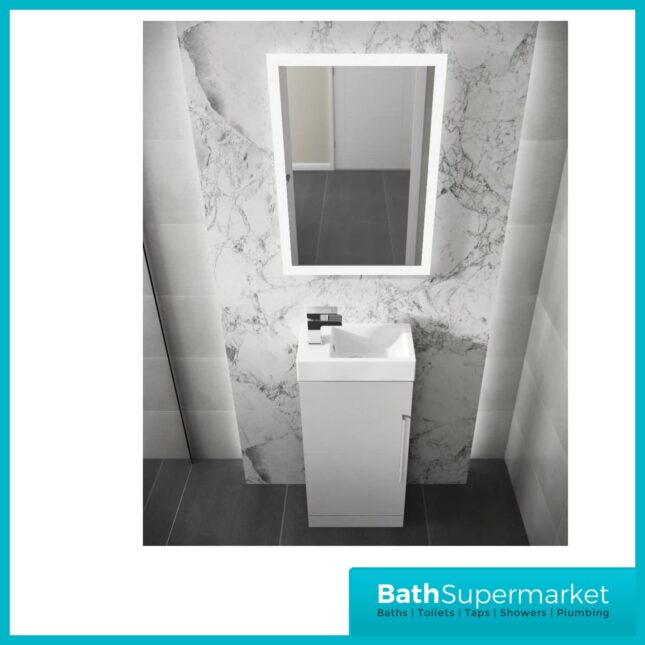Elation Mito Pearl Grey Floor Standing Vanity & Basin 400mm