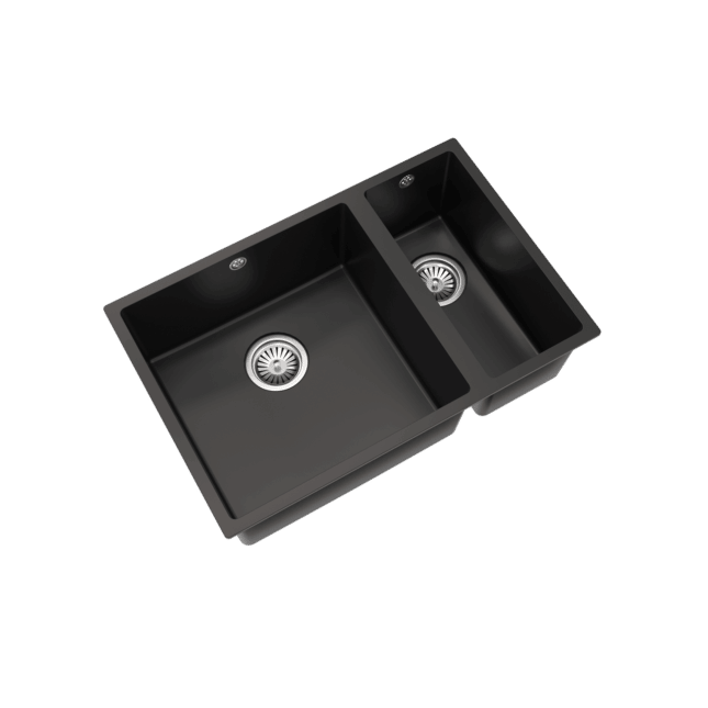 Ellsi Comite 1.5 Undermounted-Insert Sink 670x440x200 Matt Black Kitchen Sink - Image 2