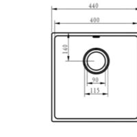 Ellsi Comite Undermounted-Insert Sink 440x440x205 Matt Grey Kitchen Sink - Image 3
