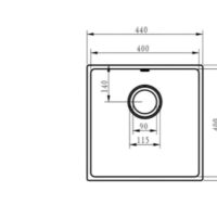 Ellsi Comite Undermounted-Insert Sink 440x440x205 Matt White Kitchen Sink - Image 5