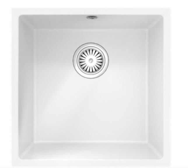 Ellsi Comite Undermounted-Insert Sink 440x440x205 Matt White Kitchen Sink - Image 4