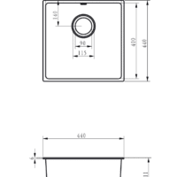 Ellsi Matt Black 1.0 Bowl Undermounted Comite Kitchen Sink - Image 3