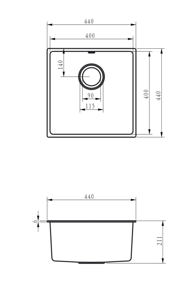 Ellsi Matt Black 1.0 Bowl Undermounted Comite Kitchen Sink - Image 3