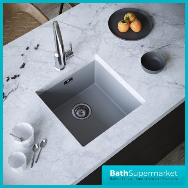 Ellsi Comite Undermounted-Insert Sink 440x440x205 Matt Grey Kitchen Sink