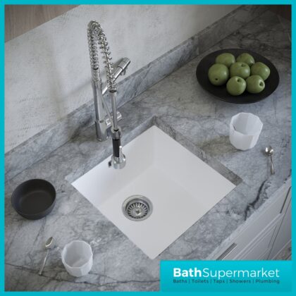 Ellsi Comite Undermounted-Insert Sink 440x440x205 Matt White Kitchen Sink