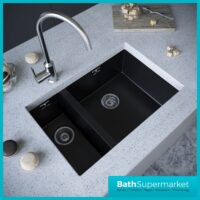 Ellsi Matt Black 1.5 Bowl Undermounted Comite Kitchen Sink